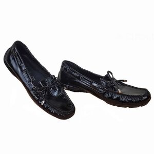 Geox Respira Women’s Black Patent Leather Loafers Size 38  7.5 - 8